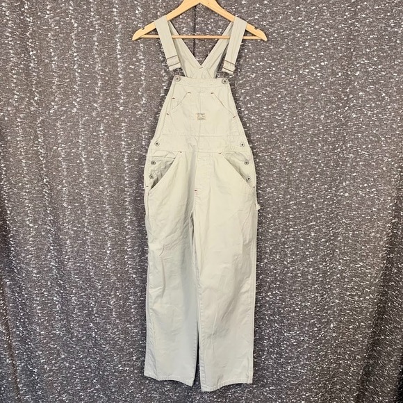 Old Navy Pants - Vintage Y2K Old Navy Bib Carpenter Overalls Beige Denim Cargo Utility Women's XS